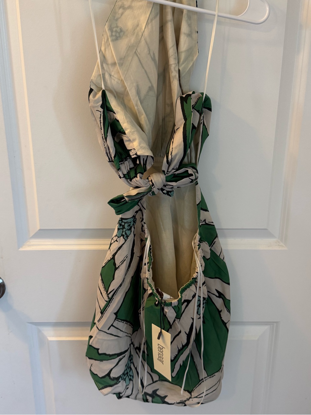 Nwt Benaar La Thea Green Palm Tree Printed Halter Mini Dress Size Xs — image 5 of 6